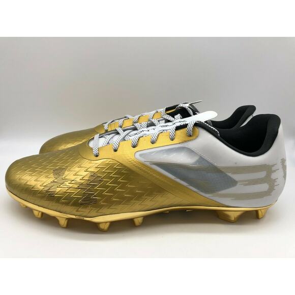 Under Armour Mens Blur Lux LE Black History Month Gold Cleats 3023378-901 Sz 16 - Picture 11 of 12